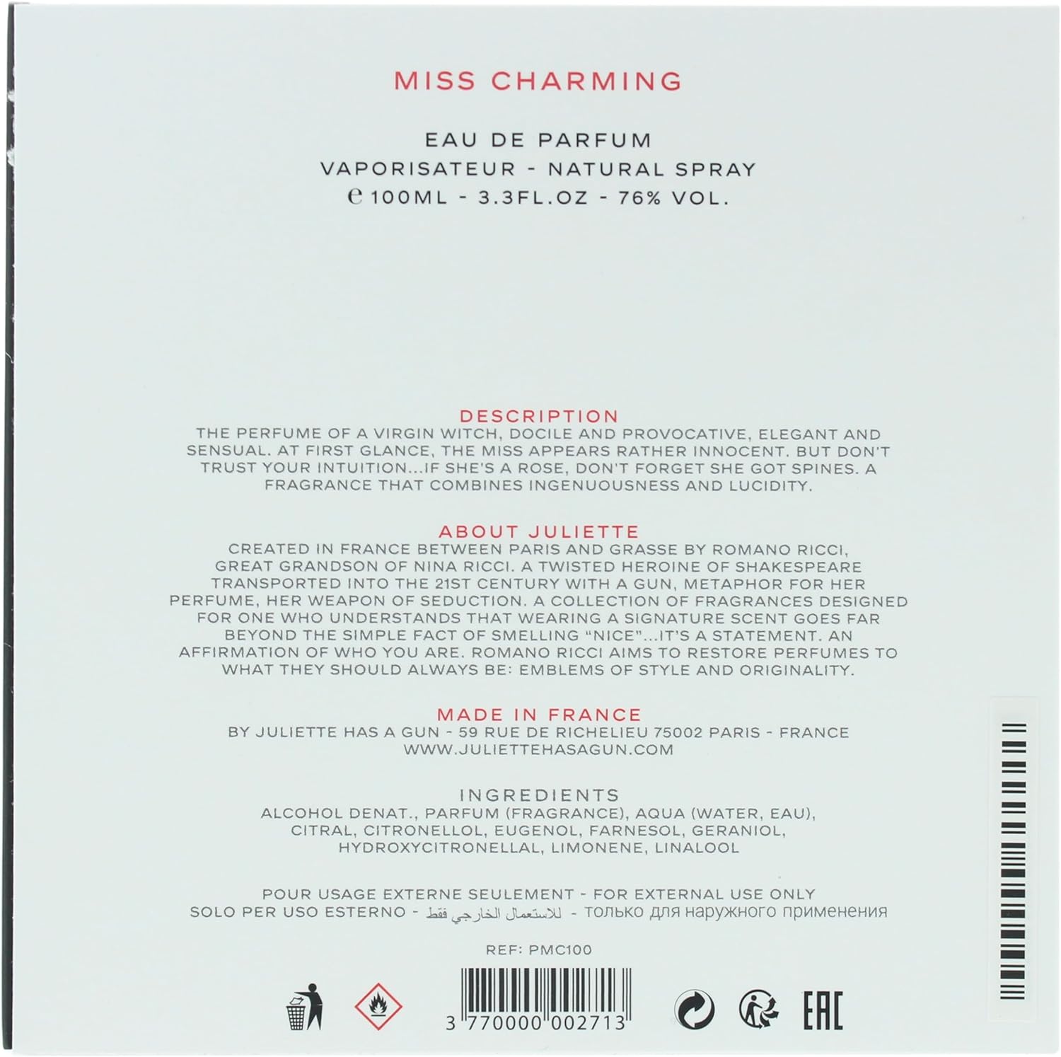 Juliette Has a Gun Miss Charming Eau De Parfum - 100 ml thumbnail 2