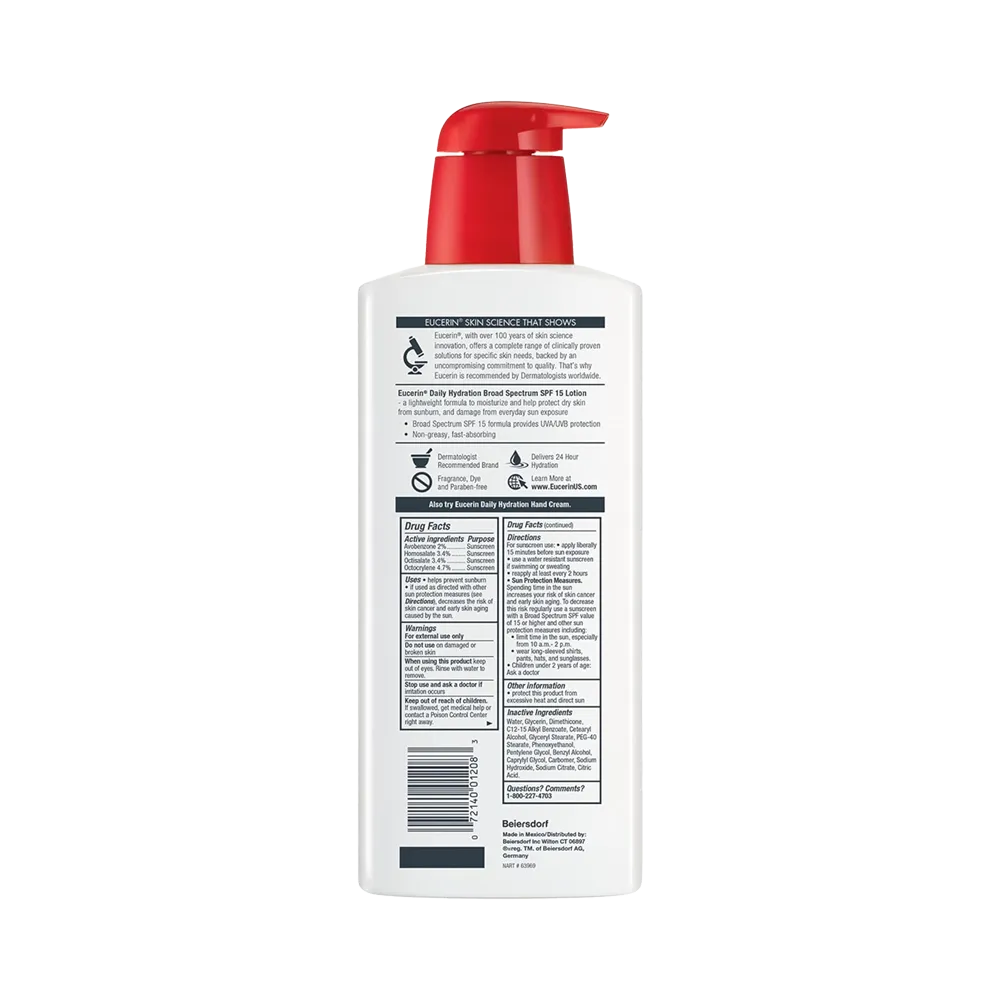 Eucerin Daily Hydration Lotion with Broad Spectrum SPF 15 - 500 ml thumbnail 8