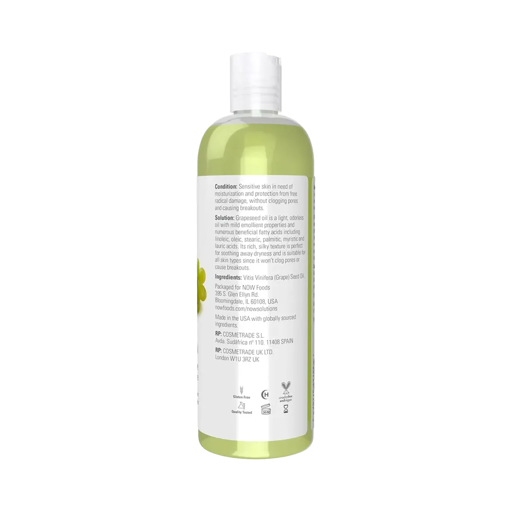 Now Solutions Grapeseed Oil - 473 ml thumbnail 2
