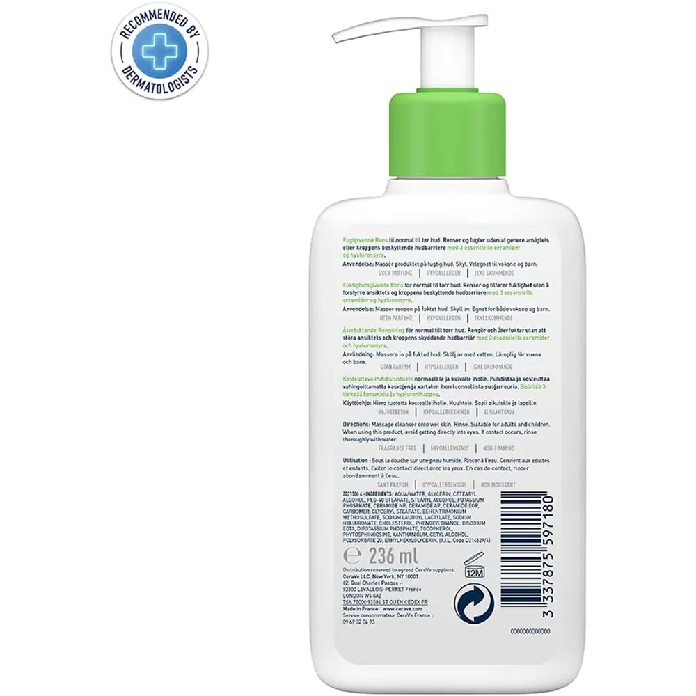 CeraVe Hydrating Cream-to-Foam Cleanser - 236 ml thumbnail 3