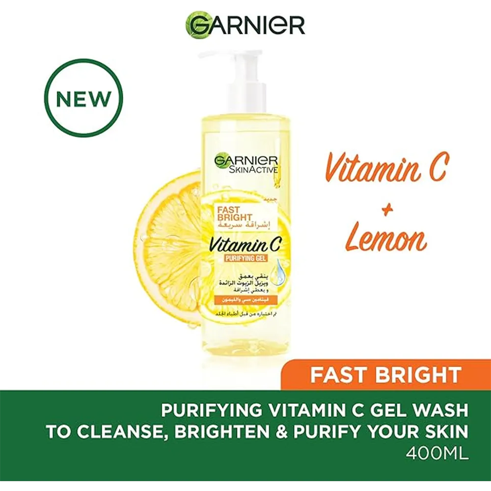 Garnier Fast Bright Vitamin C Purifying Gel Wash - 400 ml thumbnail 4