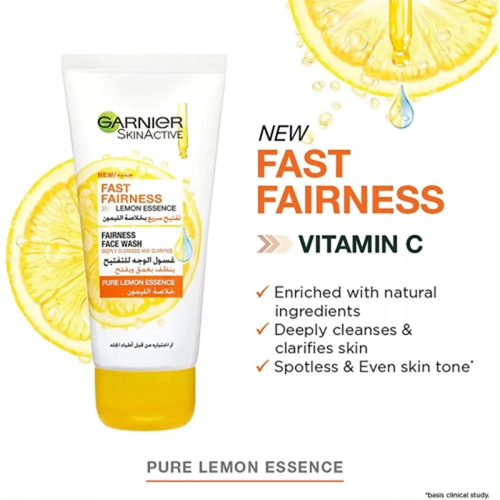 Garnier SkinActive Fast Bright Face Wash With Pure Lemon Essence - 100 ml thumbnail 2