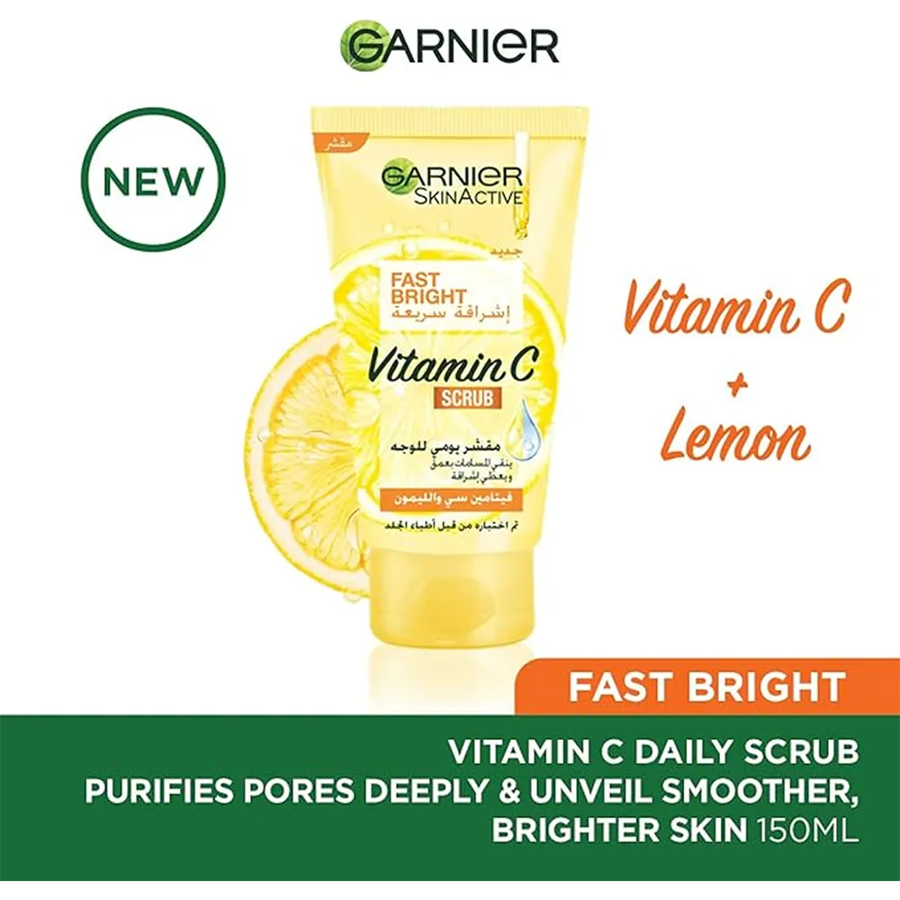Garnier SkinActive Fast Bright Vitamin C Scrub - 150 ml thumbnail 2