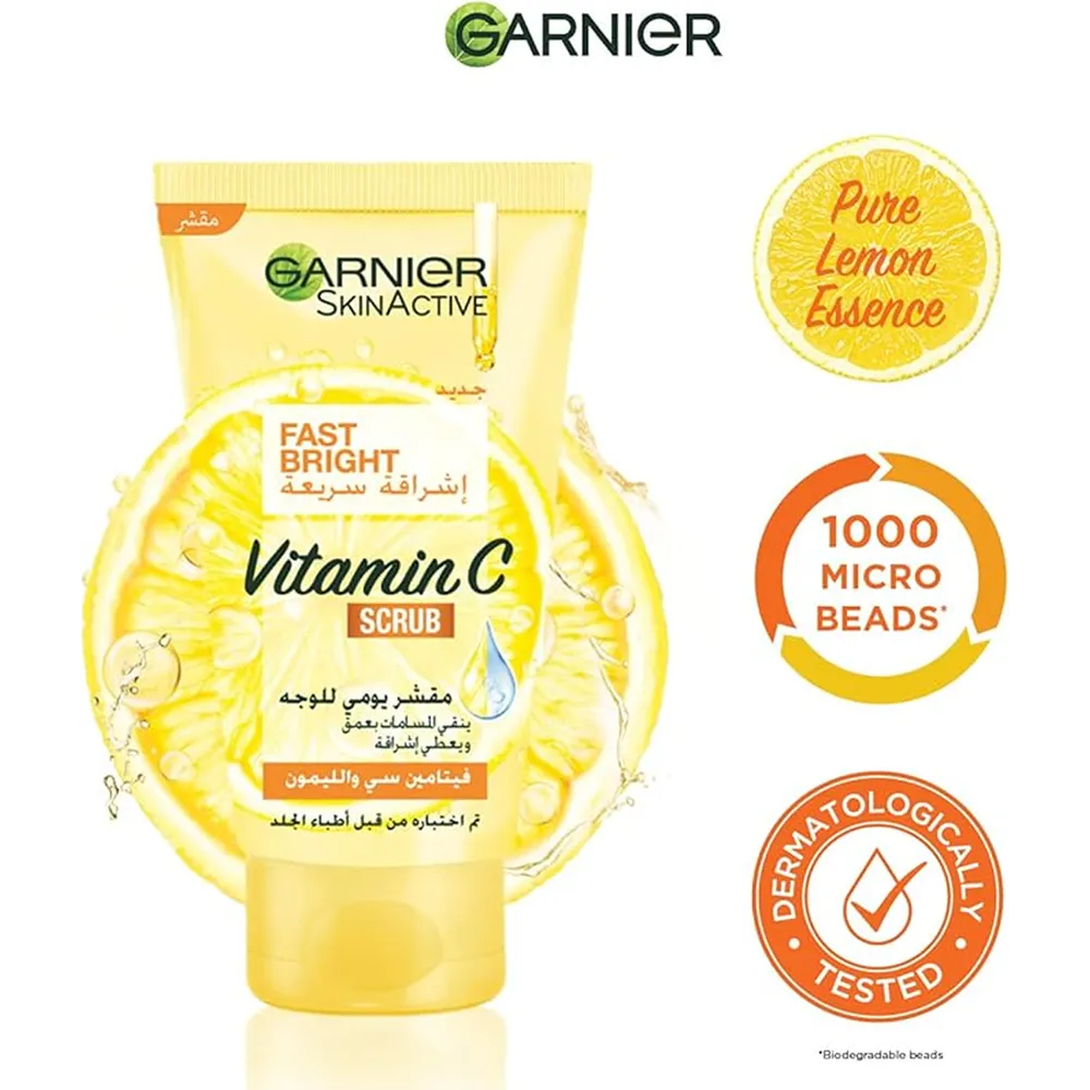 Garnier SkinActive Fast Bright Vitamin C Scrub - 150 ml thumbnail 4