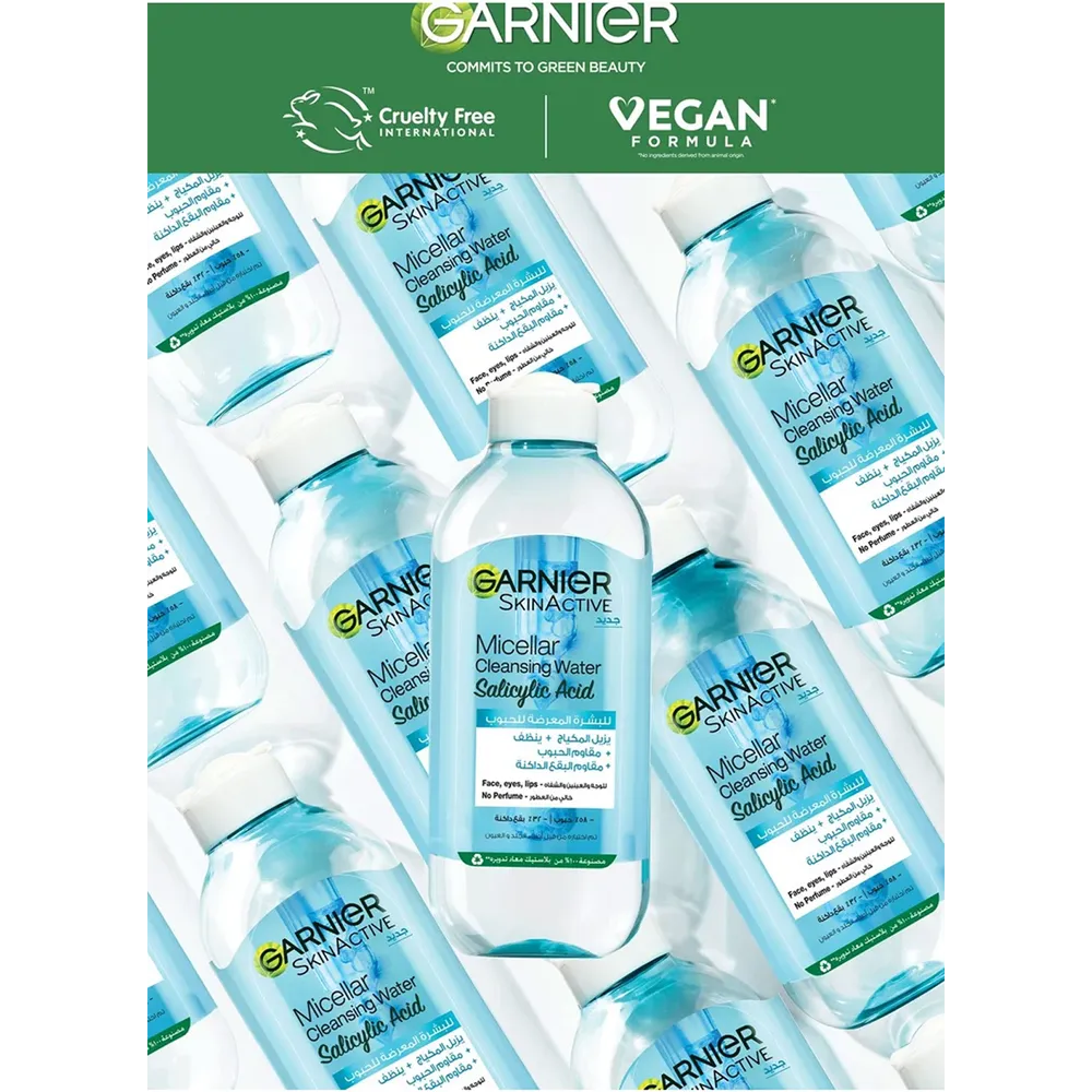 Garnier SkinActive Micellar Cleansing Water With Salicylic Acid - 400 ml thumbnail 3