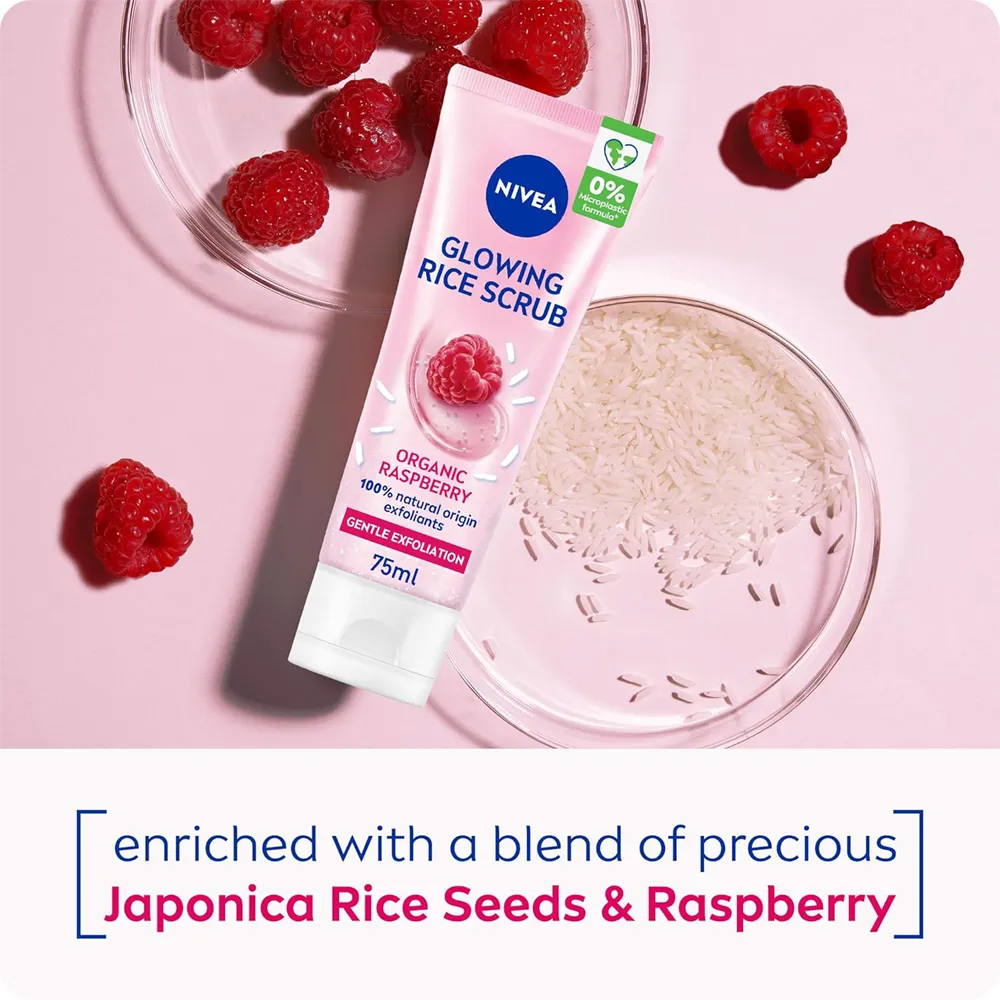 Nivea Glowing Rice Scrub Rasberry - 75 ml thumbnail 4