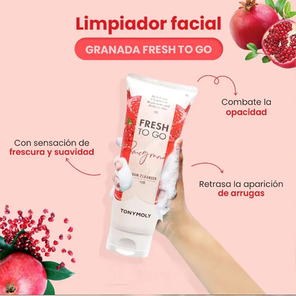 Tonymoly Fresh To Go Pomegranate Foam Cleanser - 170 ml thumbnail 4