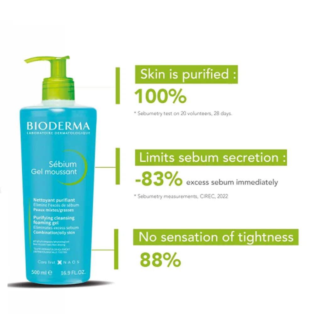 BIODERMA Sebium Purifying Cleansing Foaming Gel - 200 ml thumbnail 2