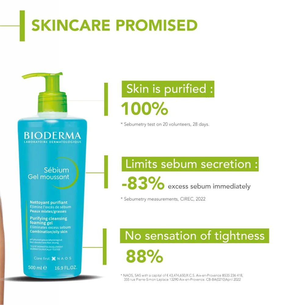 BIODERMA Sebium Purifying Cleansing Foaming Gel - 500 ml thumbnail 4