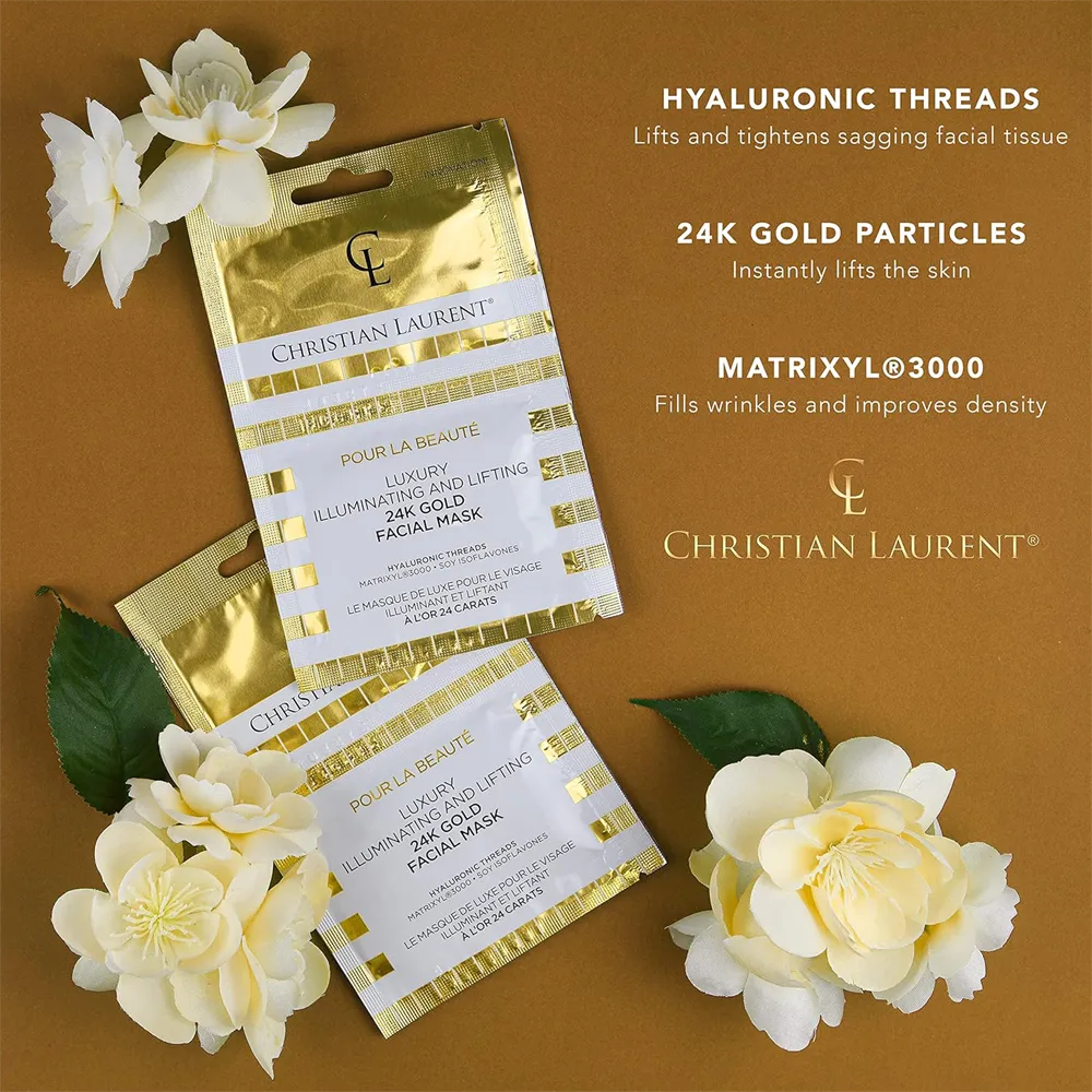 Christian Laurent Luxury Illuminating And Lifting 24k Gold Facial Mask (5 ml X 2 pcs) thumbnail 3
