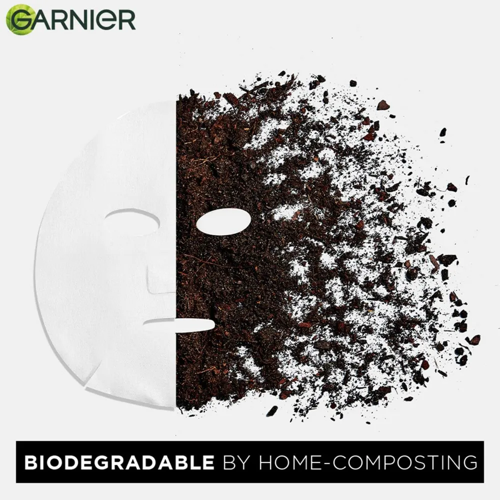 Garnier SkinActive Pure Charcoal Black Sheet Mask - Hyaluronic Acid + Black Algae + LHA - 28 g thumbnail 5