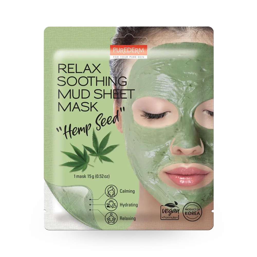 Purederm Relax Soothing Mud Hemp Seed Sheet Mask
 - 15 g thumbnail 1