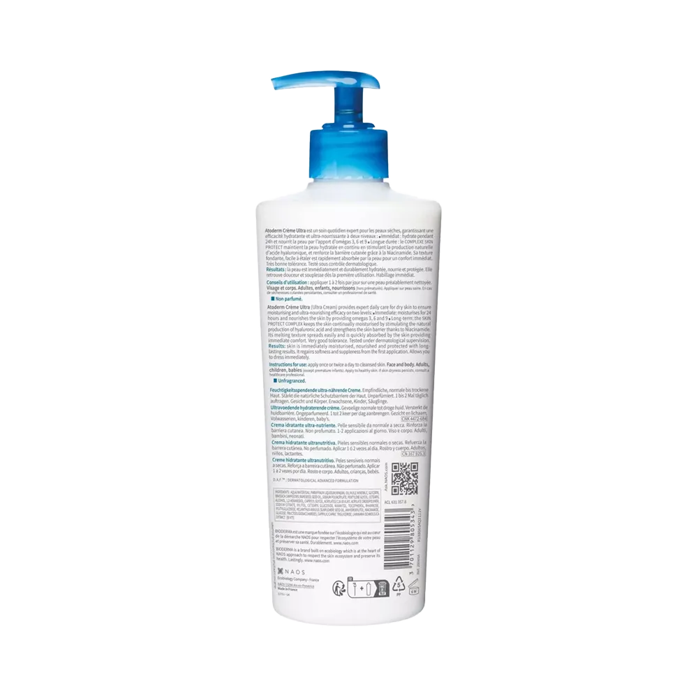 BIODERMA Atoderm Ultra Nourishing Moisturising Cream - 500 ml thumbnail 3