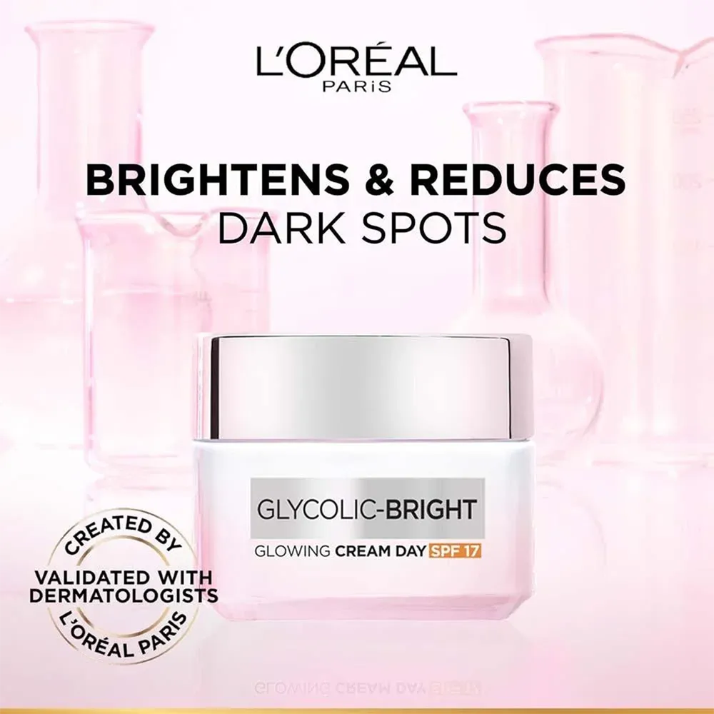 L'Oreal Paris Glycolic Bright Glowing Day Cream with SPF17 - 50 ml thumbnail 3