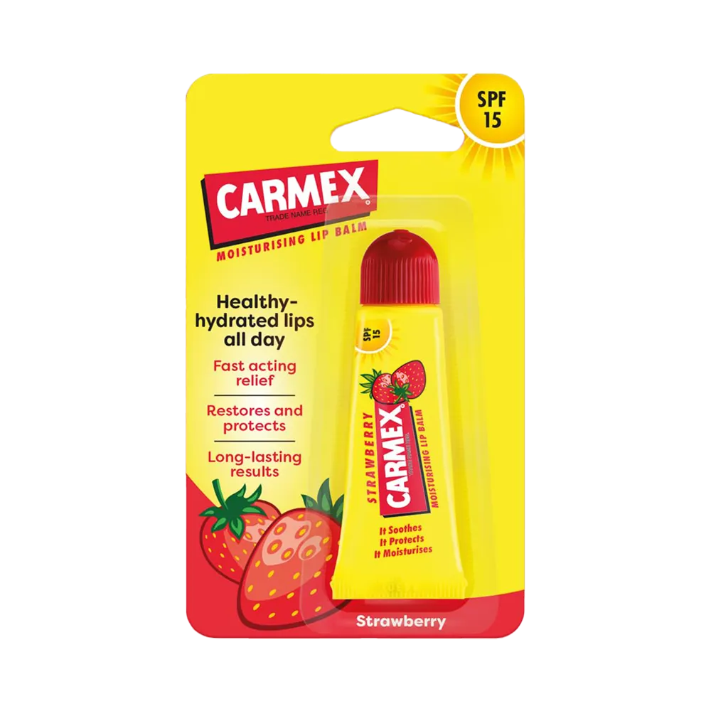 Carmex Moisturising SPF 15 Tube Lip Balm Set - Strawberry (3 x 10 g) thumbnail 3
