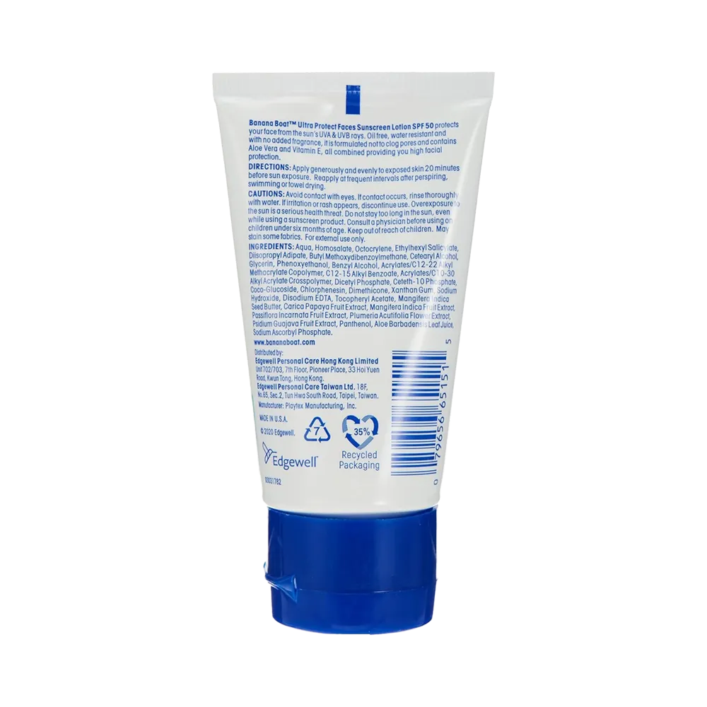 Banana Boat Ultra Protect Faces Sunscreen Lotion SPF 50 - 60 ml thumbnail 2