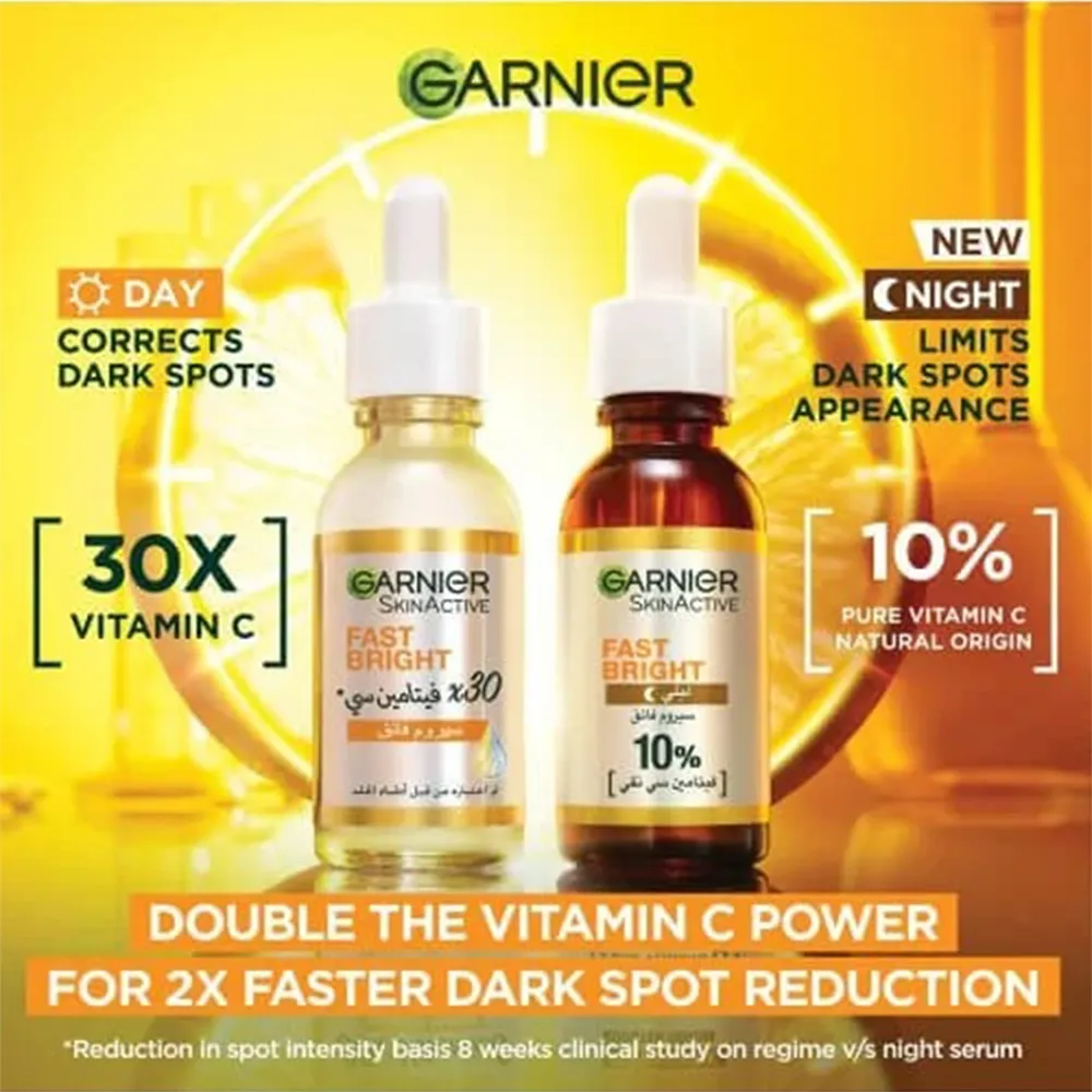 Garnier Skinactive Fast Bright Night Booster Serum - 30ml thumbnail 5