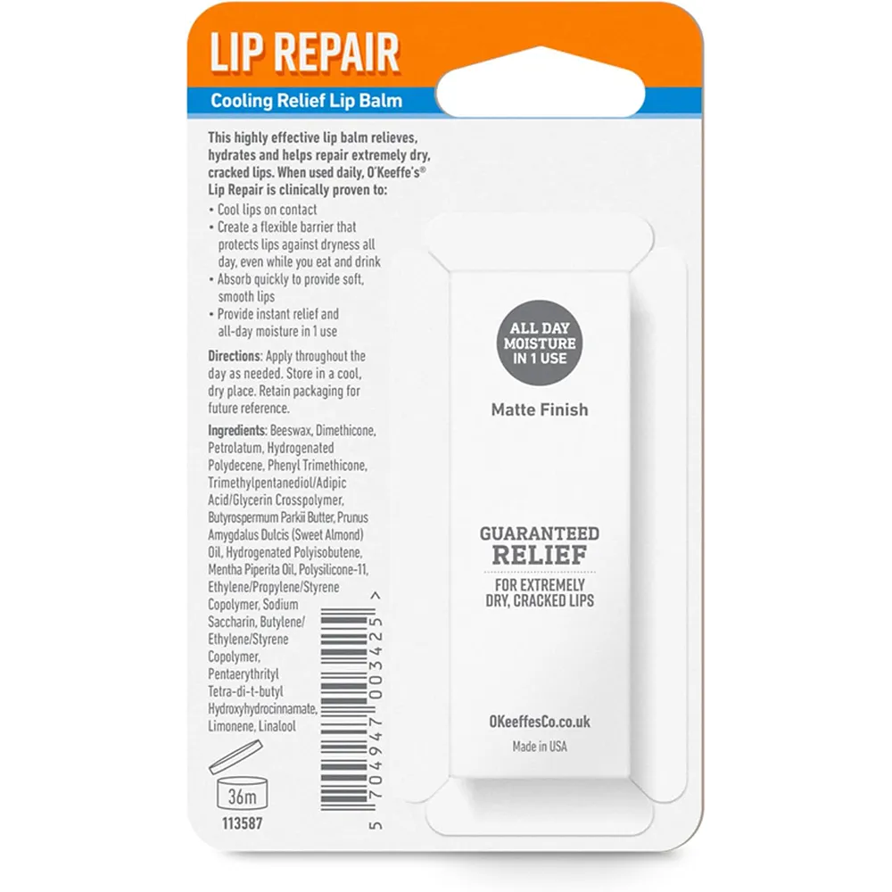 O'Keeffe's Lip Repair Cooling Relief Lip Balm 4.2g thumbnail 2