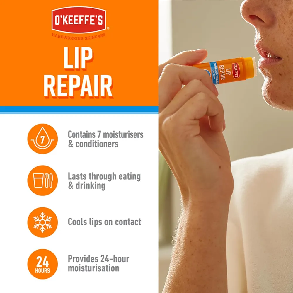 O'Keeffe's Lip Repair Cooling Relief Lip Balm 4.2g thumbnail 4