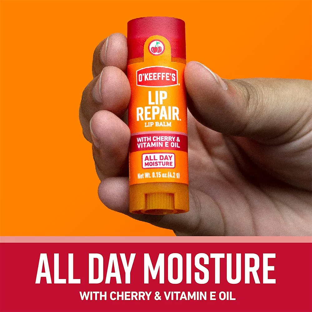 O'Keeffe's Lip Repair Cherry Lip Balm Twin Stick 4.2g thumbnail 4