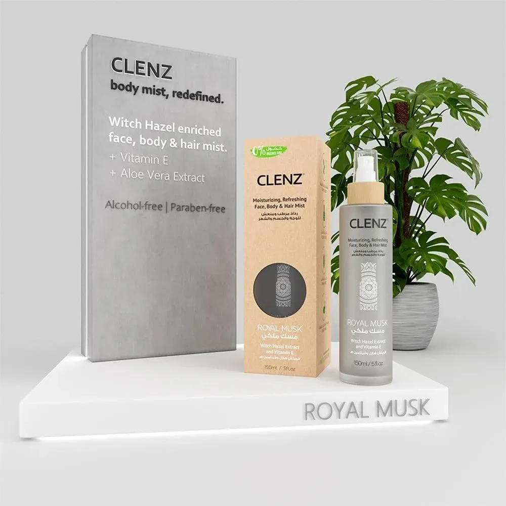 CLENZ Witch Hazel Face Hair & Body Mist Royal Musk - 150 ml thumbnail 2