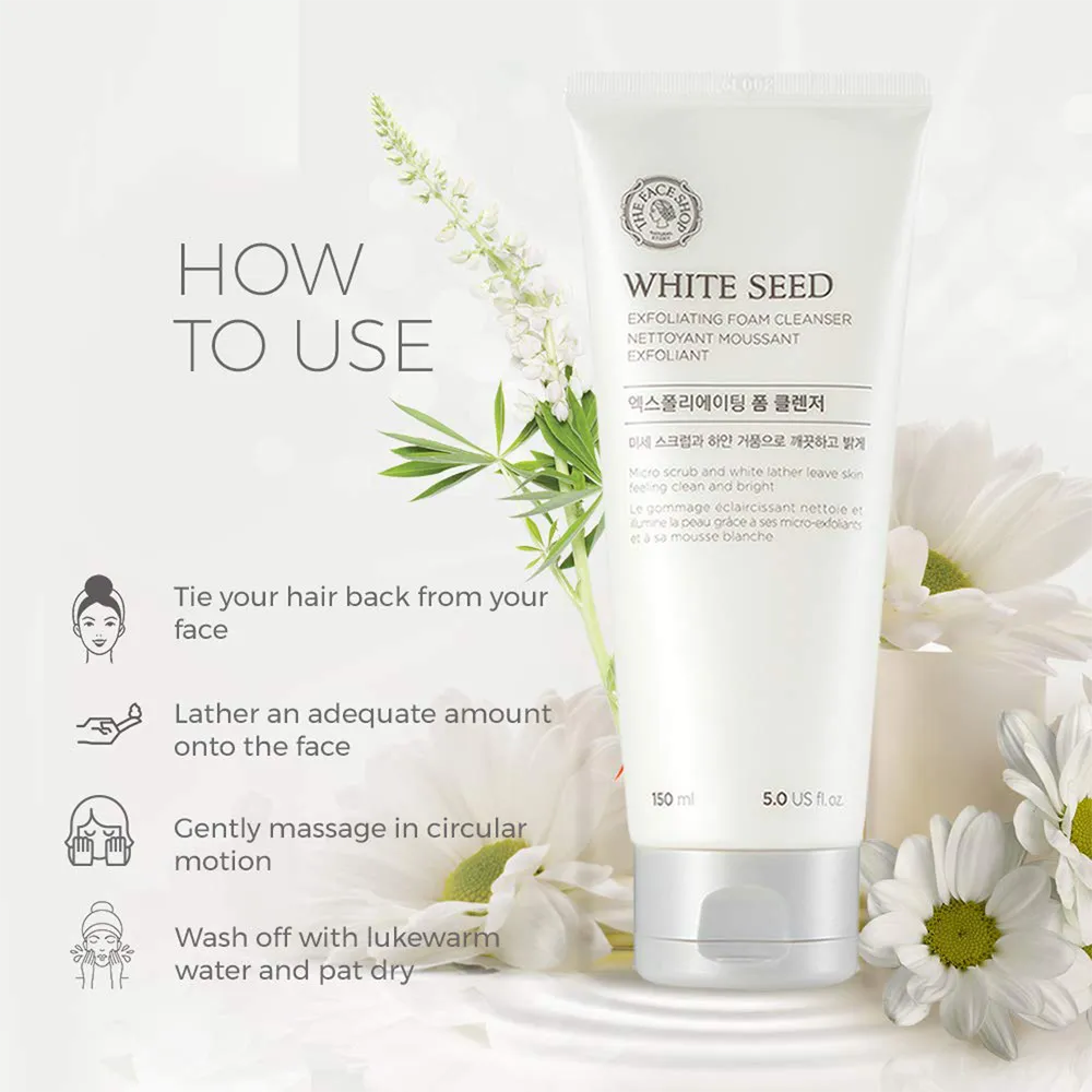 The Face Shop White Seed Exfoliating Cleansing Foam - 150 ml thumbnail 3