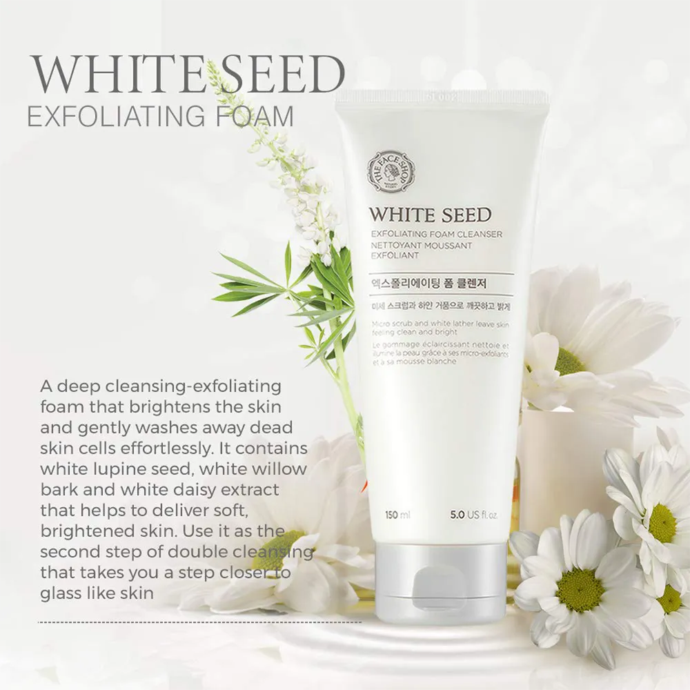 The Face Shop White Seed Exfoliating Cleansing Foam - 150 ml thumbnail 4