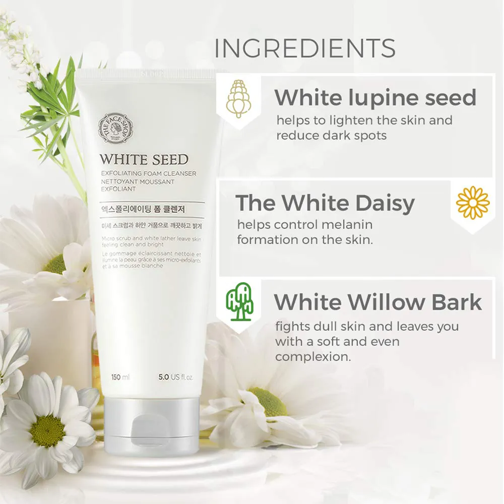 The Face Shop White Seed Exfoliating Cleansing Foam - 150 ml thumbnail 5