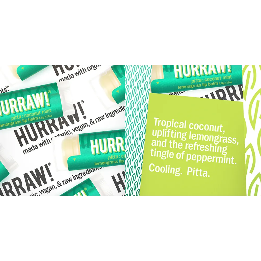 Hurraw! Pitta Lip Balm - Coconut Mint Lemongrass (4.8 g) thumbnail 3