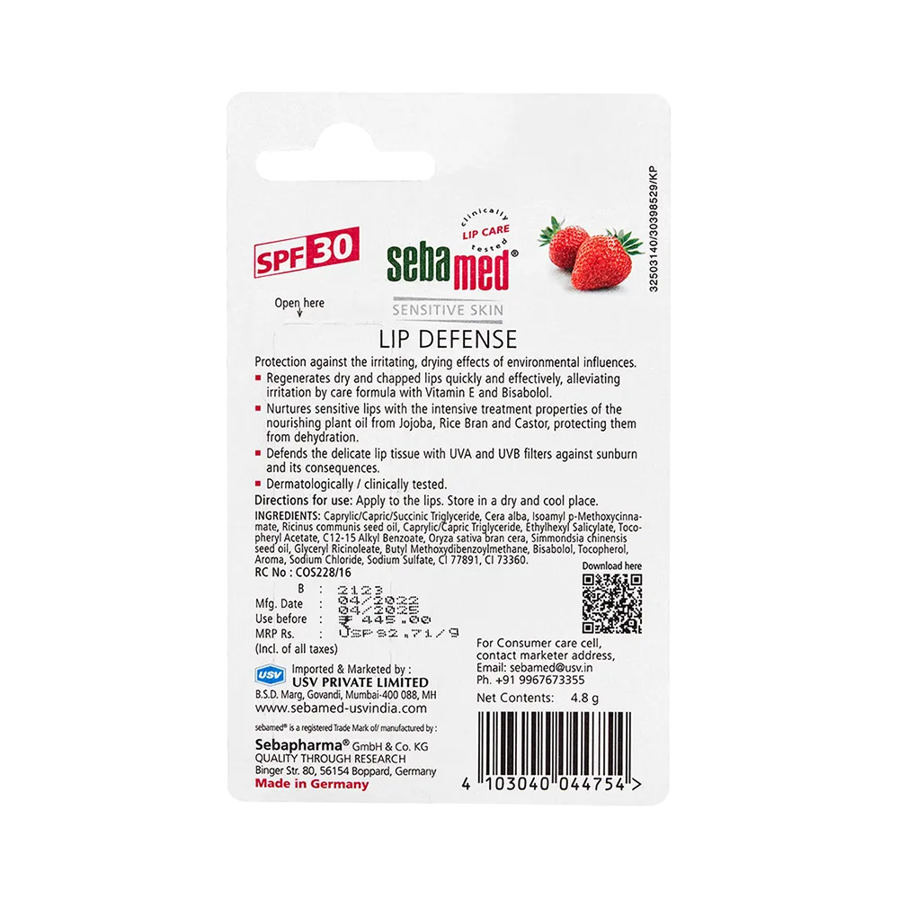 Sebamed Lip Defense SPF 30 - Strawberry (4.8 g) thumbnail 4