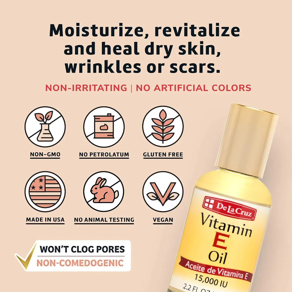 De La Cruz Vitamin E Oil  - 65 ml thumbnail 4