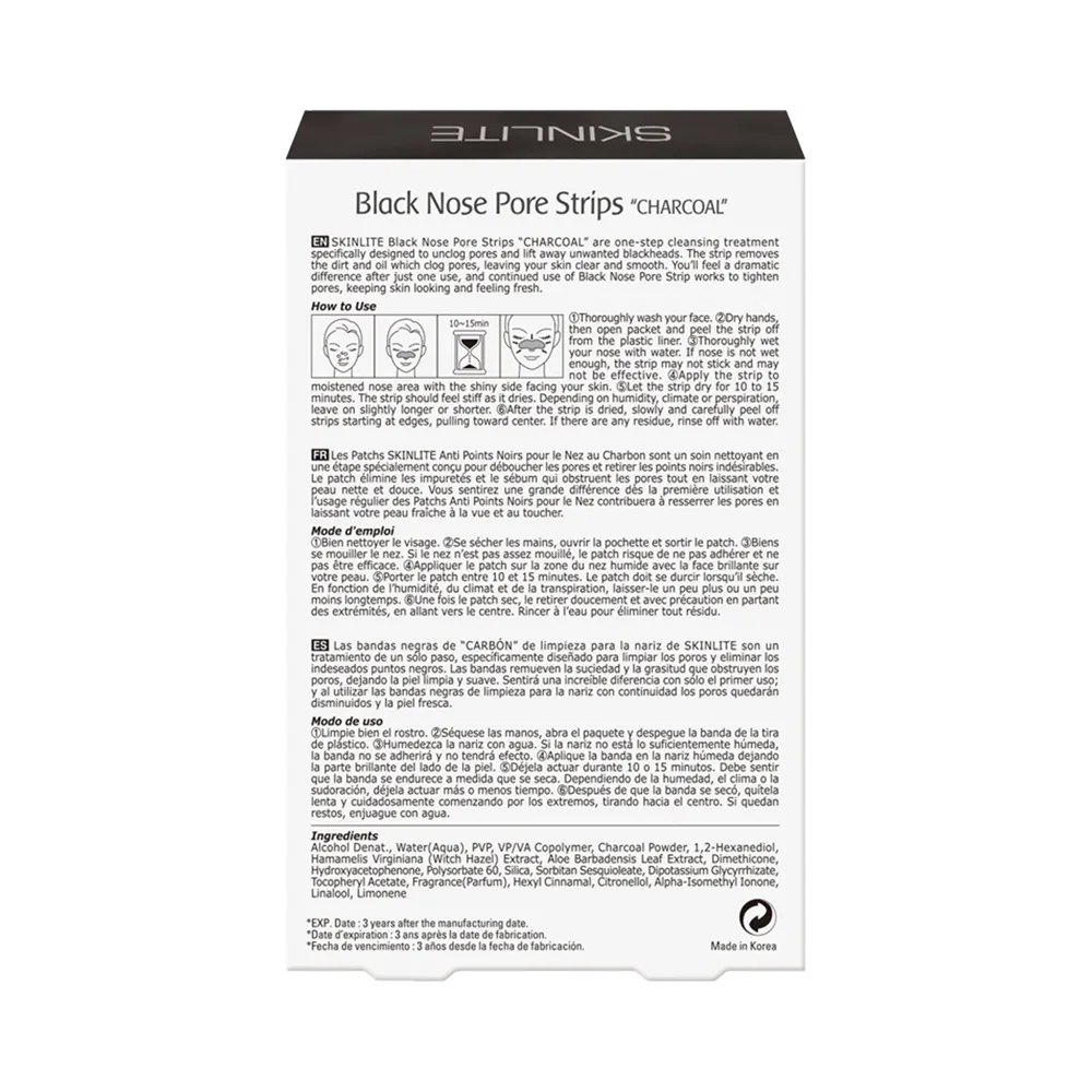 Skinlite Black Nose Pore Strips - Charcoal - 6 Strips thumbnail 2