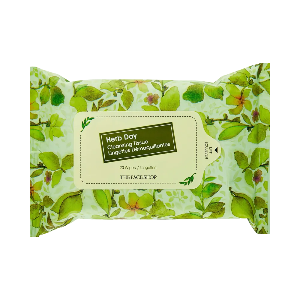 The Face Shop Herb Day Cleansing Wipes - 20 pcs thumbnail 1