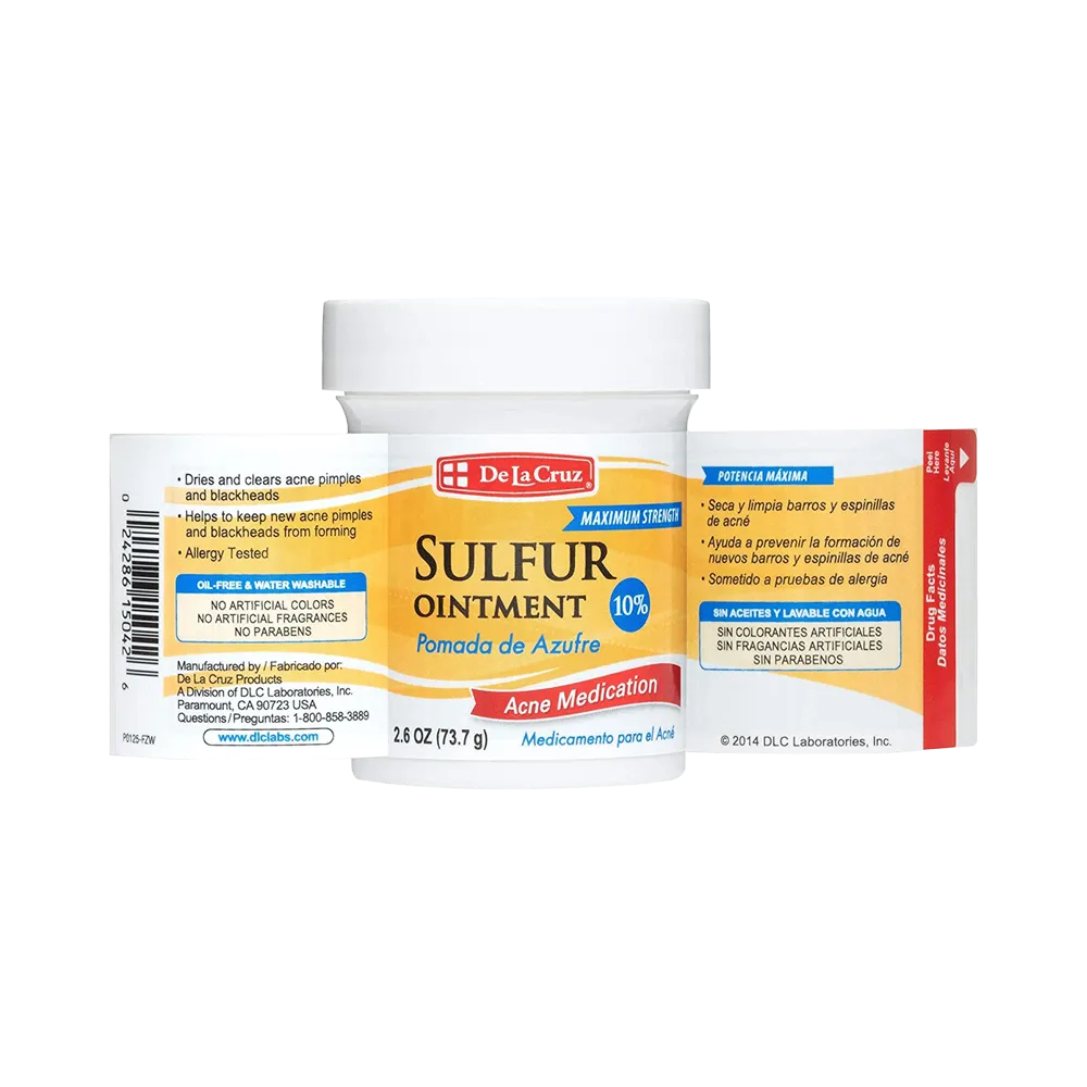 De La Cruz Acne Treatment Ointment with 10% Sulfur Maximum Strength - 73.7 g thumbnail 3