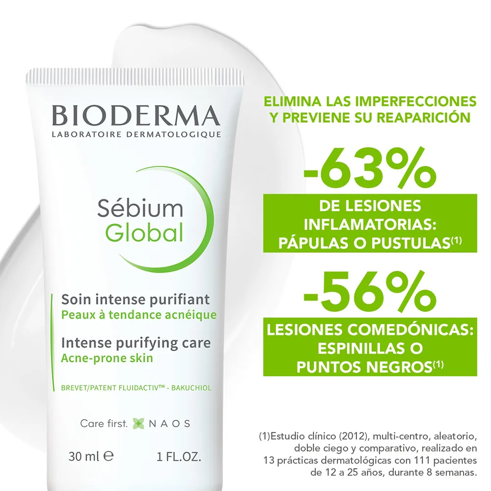 Bioderma Sebium Global Intense Purifying Care Moisturizer - 30 ml thumbnail 4