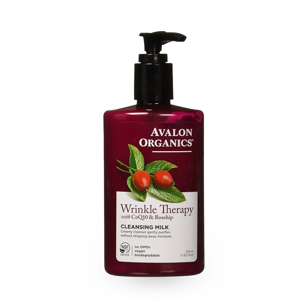 Avalon Organics Wrinkle Therapy With CoQ10 And Rosehip Cleansing Milk - 251 ml thumbnail 1