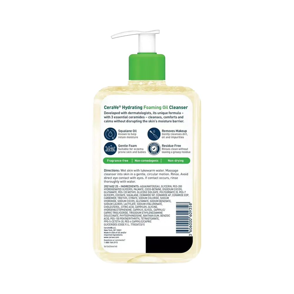 CeraVe Hydrating Foaming Oil Cleanser - 473 ml thumbnail 2