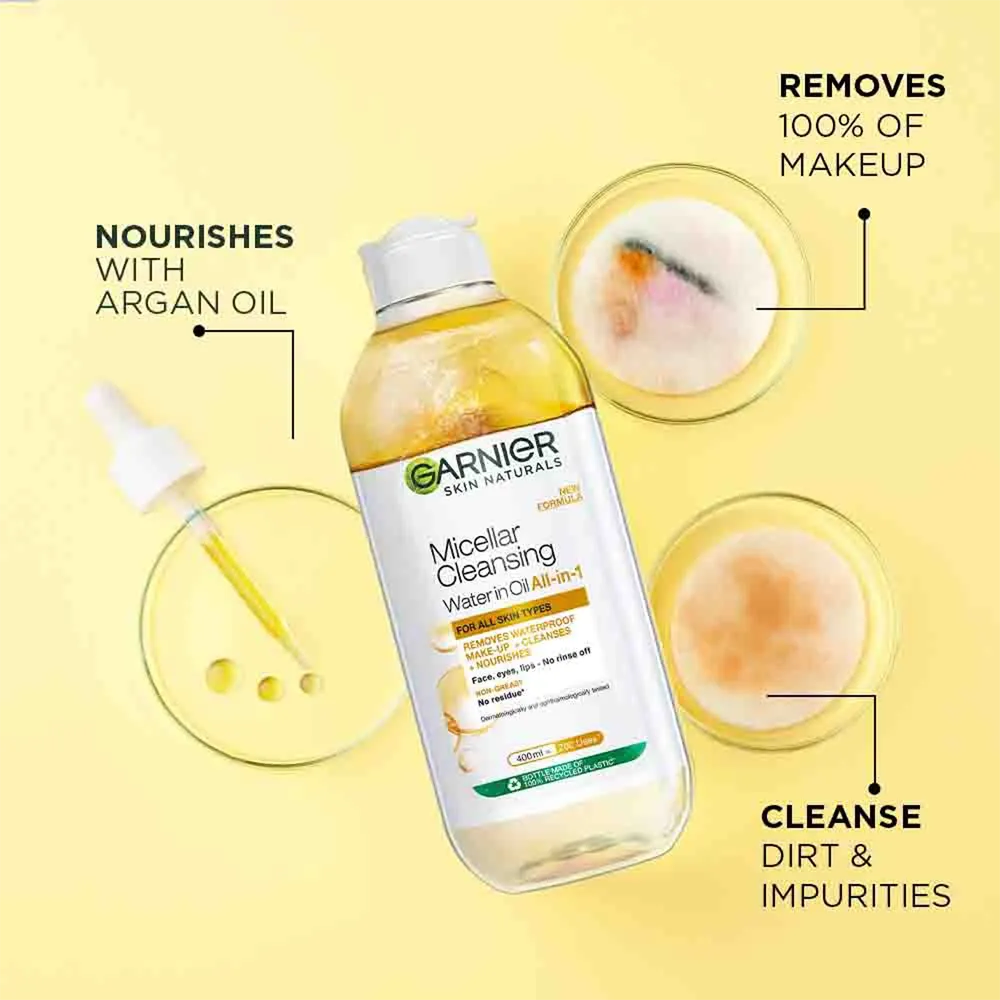 Garnier Micellar Oil Infused Cleansing Water - 400 ml thumbnail 4