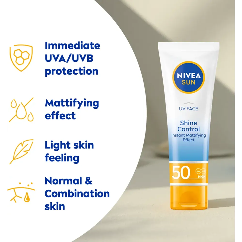 Nivea Sun UV Face Shine Control Cream SPF 50 - 50 ml thumbnail 2