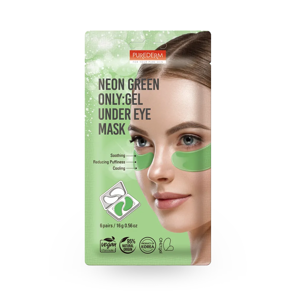 Purederm Only Gel Under Eye Mask - Neon Green - 6 pcs thumbnail 1