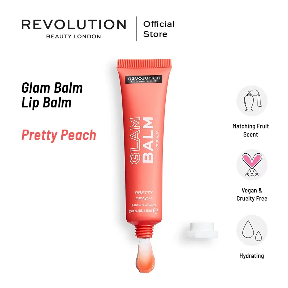 Makeup Revolution Relove Glam Balm Lip Balm - Pretty-Peach thumbnail 2