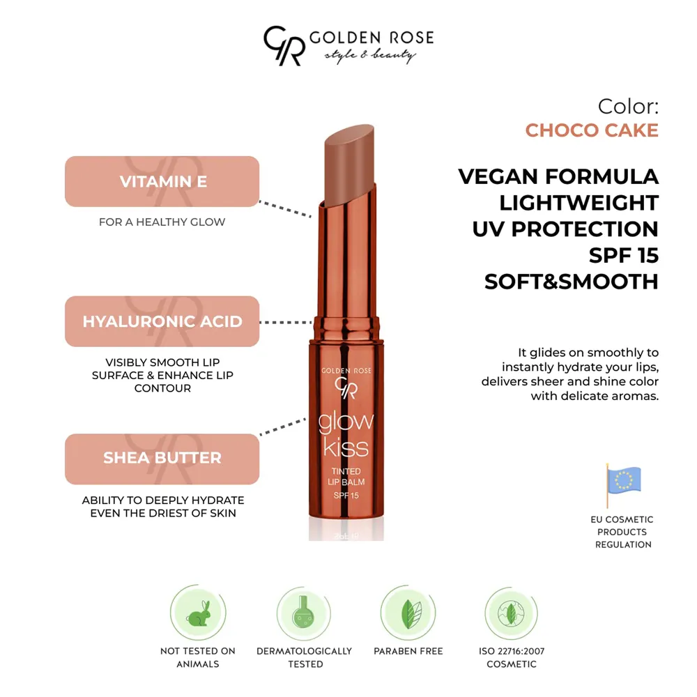 Golden Rose Glow Kiss Tinted Lip Balm - 06 Choco Cake thumbnail 2