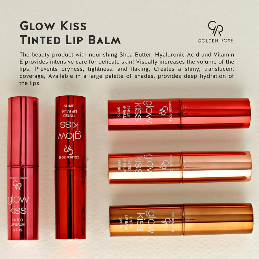 Golden Rose Glow Kiss Tinted Lip Balm - 04 Peach Shake thumbnail 3