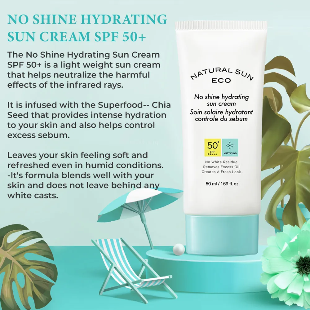 The Face Shop Natural Sun Eco No Shine Hydrating Sun Cream SPF 50+ - 50 ml thumbnail 2