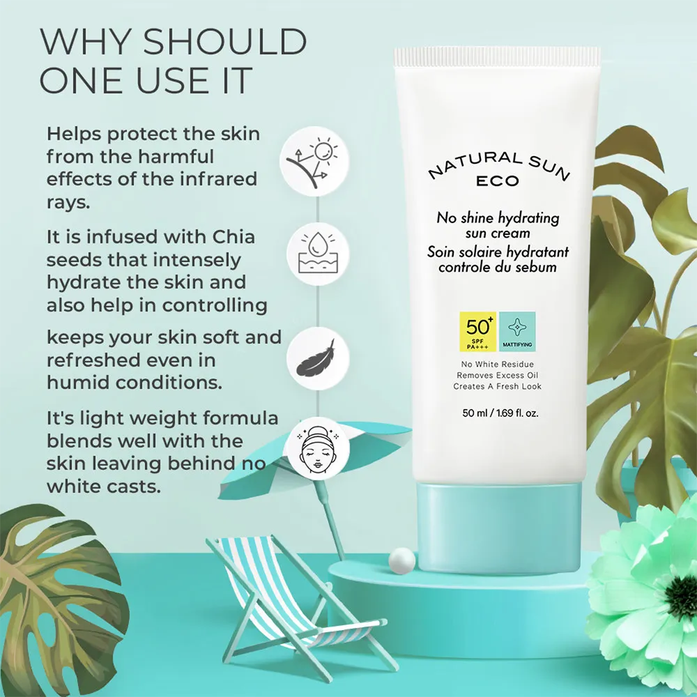 The Face Shop Natural Sun Eco No Shine Hydrating Sun Cream SPF 50+ - 50 ml thumbnail 4