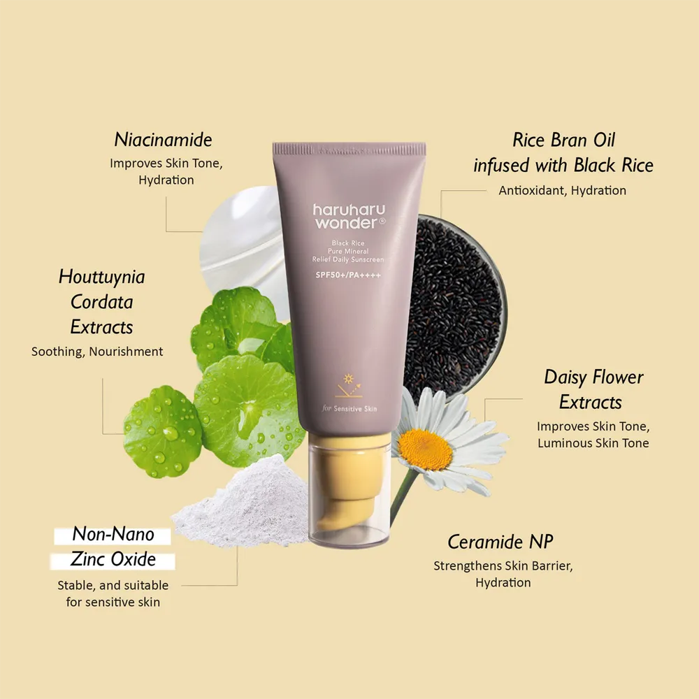 Haruharu Wonder Black Rice Pure Mineral Relief Daily Sunscreen SPF 50+ - 50 ml thumbnail 3