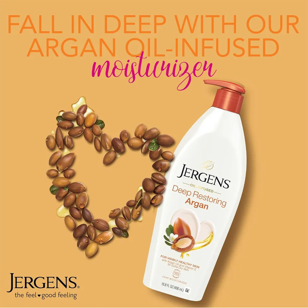 Jergens Oil-Infused Deep Restoring Argan Moisturiser - 400 ml thumbnail 3
