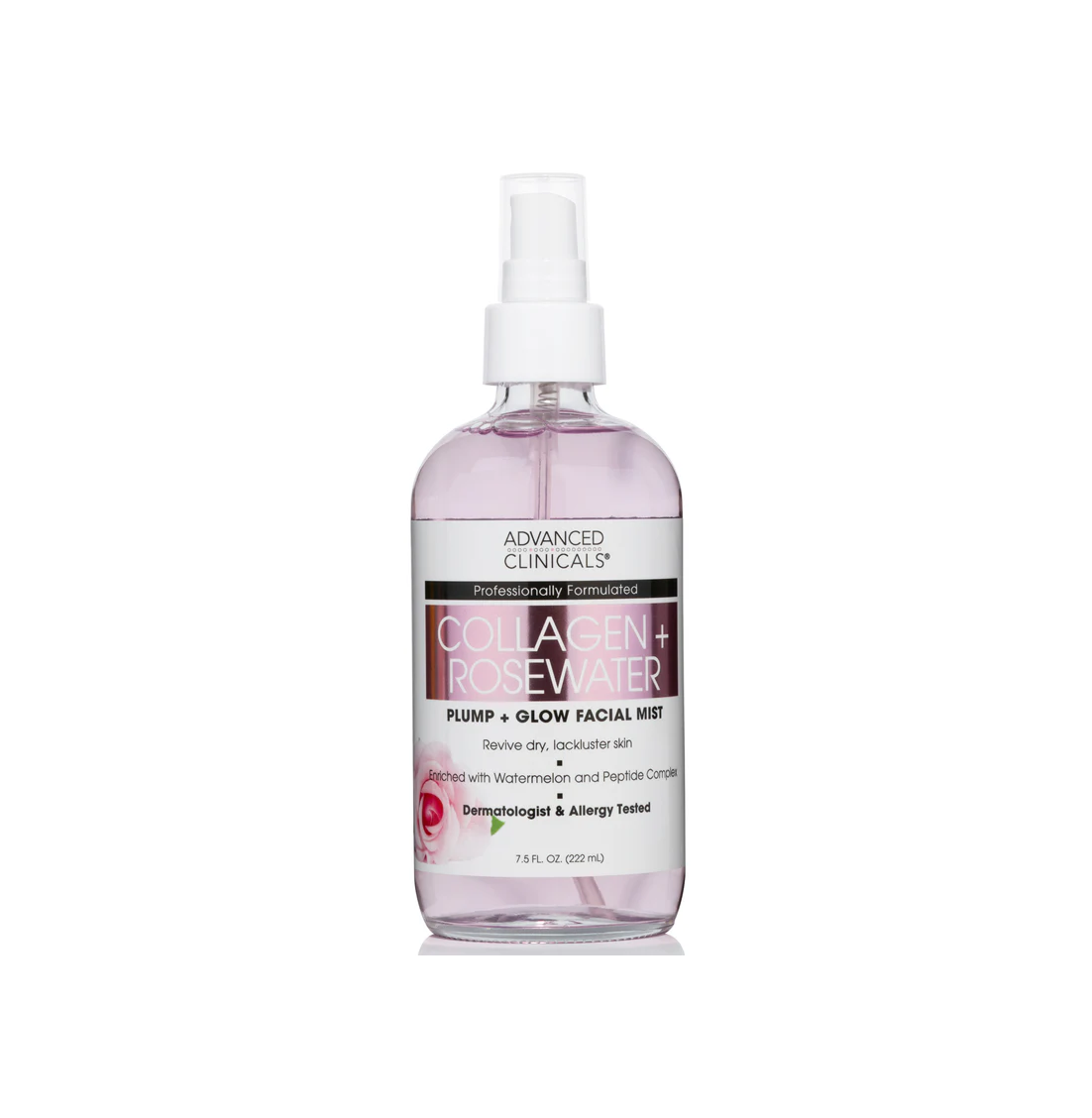Advanced Clinicals Collagen + Rosewater Plump + Glow Face Mist - 222 ml thumbnail 1