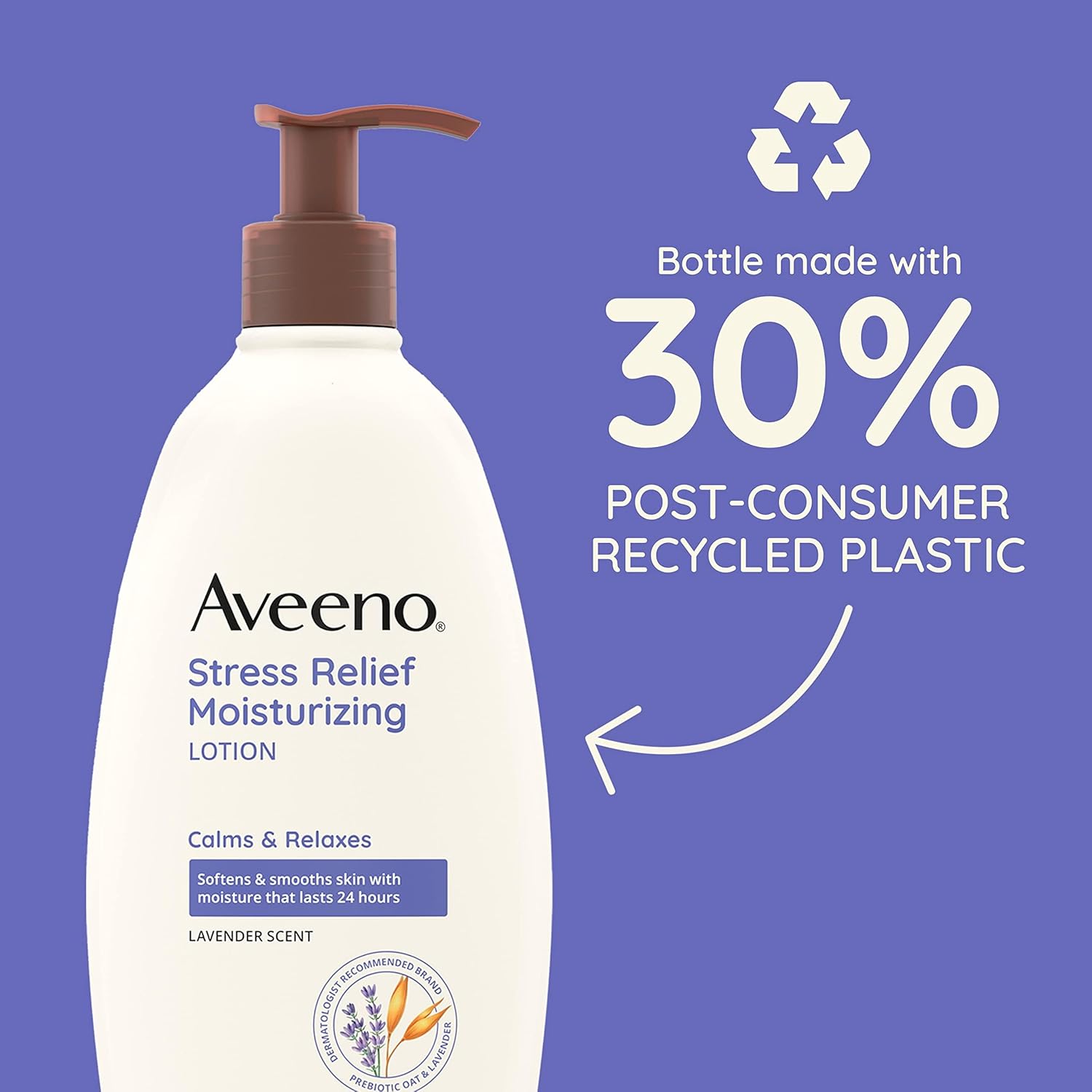 Aveeno Stress Relief Lavender Scent Moisturizing Lotion - 354 ml thumbnail 3
