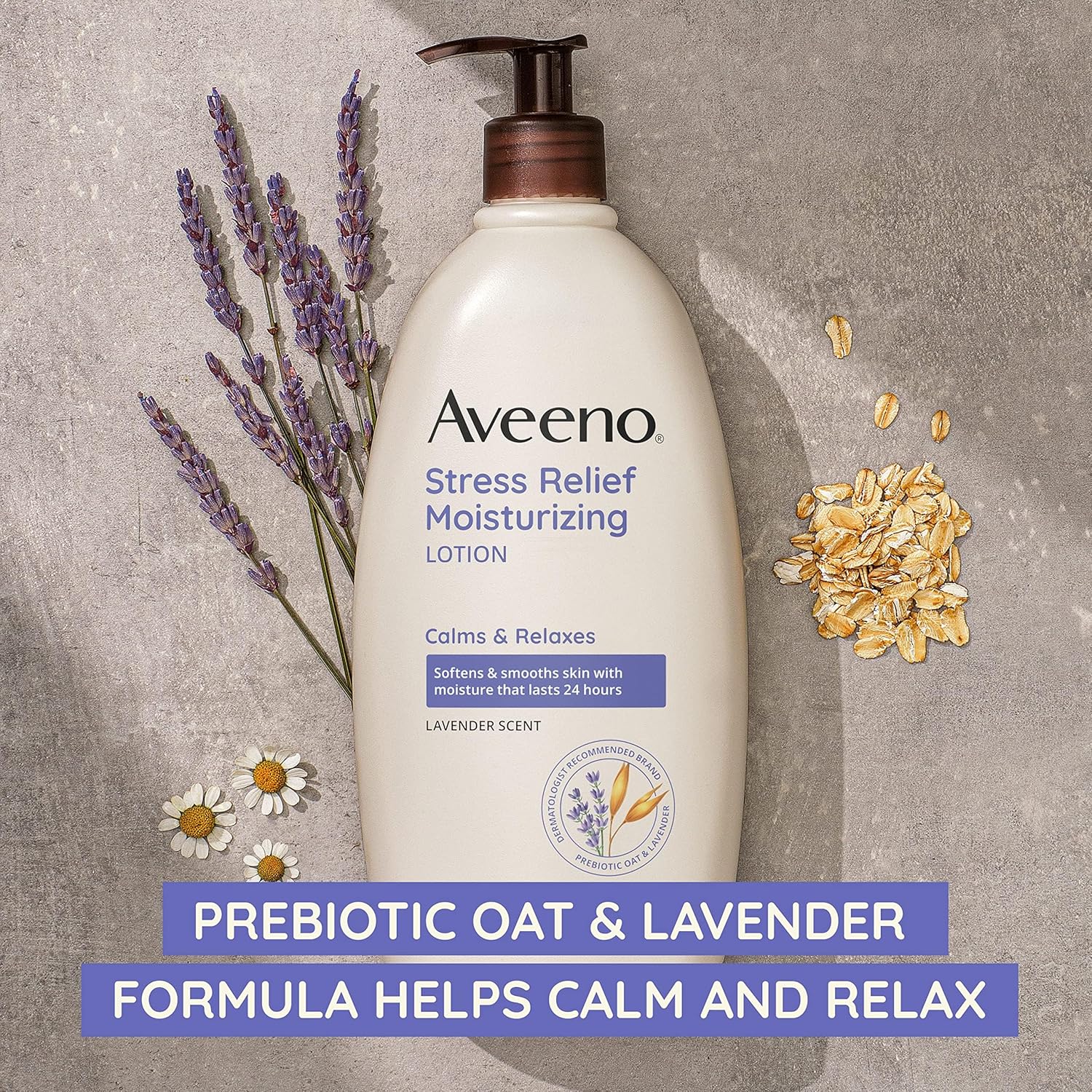 Aveeno Stress Relief Lavender Scent Moisturizing Lotion - 354 ml thumbnail 4